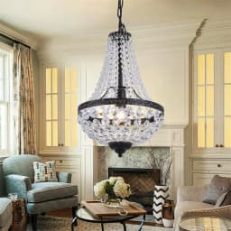 Crystal Chandelier Retro Pendant Light E26 Bulb Ceiling Lamp Living Dining Rpom Lustre Fixture Hanging Light Vintage Home Decor