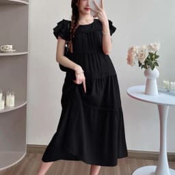 Maternity French Style Sweetheart Cake Dress For Summer New Fresh Fairy Pregnancy Clothes V-Neck Knee-Length Pregnant Dress