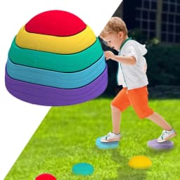 Stackable Stepping Stones Obstacle Course For Kids Anti-slip Texture Balance Stones Stackable Colored Stones Sensory Play Toy