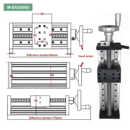 CNC Manual Sliding Table Digital Display Linear Rail Stage Module Single or Double Rail SFU1605 C7 Ballscrew with Handwheel