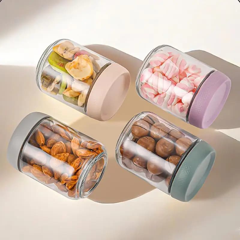Glass Jars With Airtight Lids Mason Jars With Wide Mouth Safe Food Jars & Canisters Food-Grade Storage For Snacks Yogurt Sugar