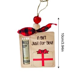 Christmas Ornament Wooden Cards Money Holders Desktop Hangings Christmas Tree Pendant For Family Friends New Year Hanger Decor