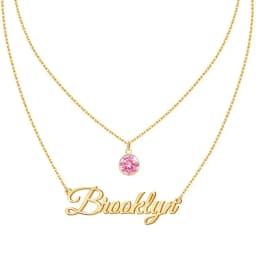 DOREMI Stainless steel Custom Name Necklace Layered Pendant Birthstone Custom Nameplate Necklaces for Women Men Gifts Wholesale