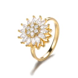 Luxury Crystal Snowflake Rings For Women Rotatable Fidget Anxiety Adjustable Ring Anti Stress Fashion Jewelry Gifts