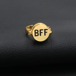 Anime BFF Best Friends Forever Ring Cute Friendship Opening Adjustable Finger Rings for Women Men Jewelry Gift