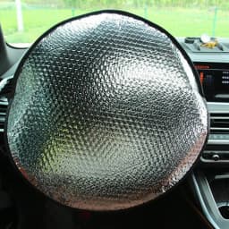 43x43cm Car Steering Wheel Anti-Heat Sun Shade Cover High Quality Silver Double Thick Sun-proof Anti-UV Protect Parasol Shield