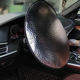 43x43cm Car Steering Wheel Anti-Heat Sun Shade Cover High Quality Silver Double Thick Sun-proof Anti-UV Protect Parasol Shield