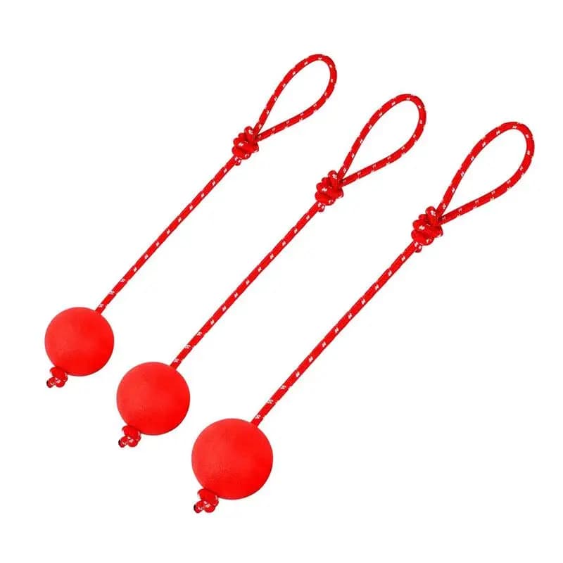 Dog Rope Ball Rubber Interactive Balls Portable Solid Rubber Dogs Balls Chew Toys Rubber Dog Rope Balls For Large Small Medium