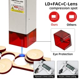 10W Laser Cutting Machine, GRBL 32Bit PWM Control,40x40 working area, Laser Engraver For Leather/Metal/Acrylic/EVA,Cut 8mm Wood