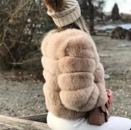 Elegant High Quality Faux Fox Fur Coat Women Autumn Winter Warm Long Sleeve Short Jackets Furry Fashion Outwear Shaggy Coat