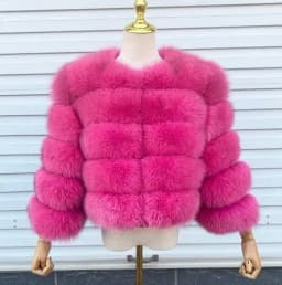 Elegant High Quality Faux Fox Fur Coat Women Autumn Winter Warm Long Sleeve Short Jackets Furry Fashion Outwear Shaggy Coat
