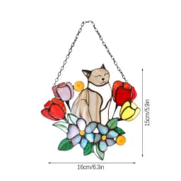 Cat Acrylic Cat On Flowers Cat S Decor For Women Men Hang Ornaments For Patio Living Room Workplace