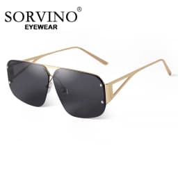 SORVINO 2024 Ovesized Square Sunglasses Women Men Retro Aviation Sun Glasses Rimless Metal Frame Gradient Shades UV400 Eyewear