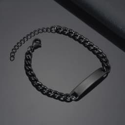 Custom Logo Name Engrave Bracelet Personalized Nameplate Stainless Steel Thick Hand Chain Custom Couple Men Women Jewelry Gift