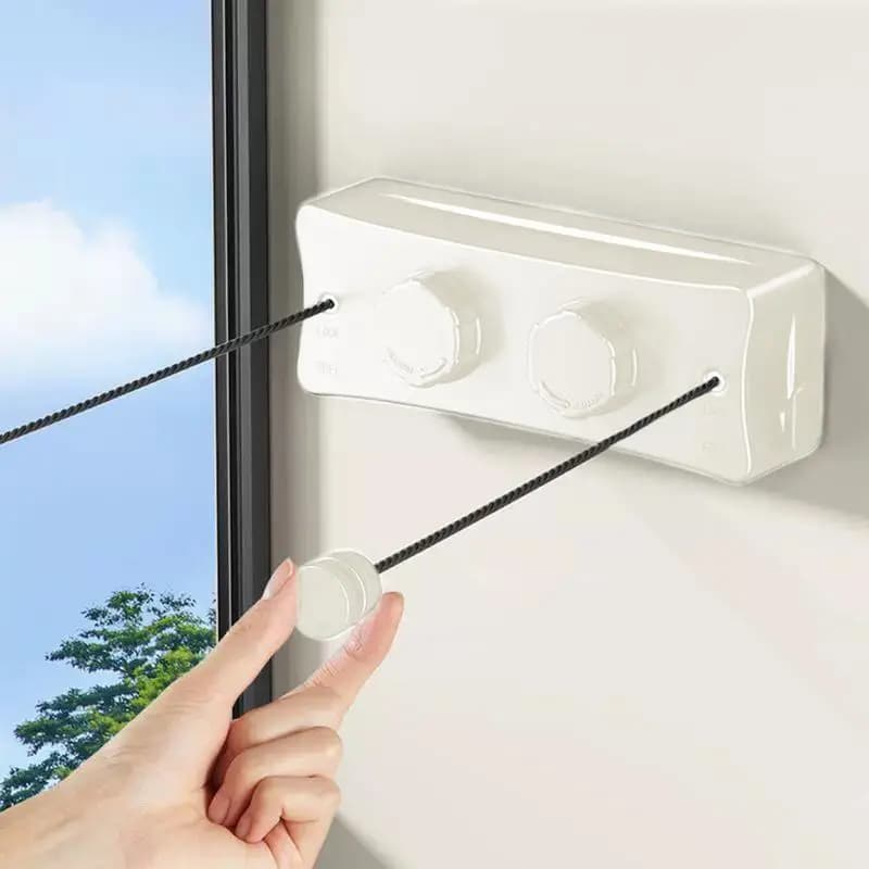 Retractable Clothesline Indoor Clothesline String Laundry Rope Anti-Slip Invisible Wire Drying Rack Space-Saving Rope For Hotels