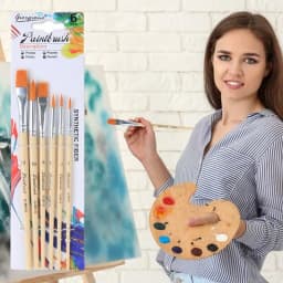 Paint Brushes For Acrylic Painting 6PCS Multi-Shaped Nylon Paint Brushes Pastel Painting Brushes Kit For Acrylic Oil Watercolor