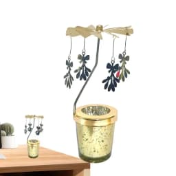 Rotating Candlestick Spinning Aromatherapy Candle Stand Stainless Decorative Carousel Candle Holder For Valentine's Day Elegance