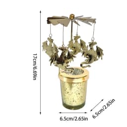 Rotating Candlestick Spinning Aromatherapy Candle Stand Stainless Decorative Carousel Candle Holder For Valentine's Day Elegance
