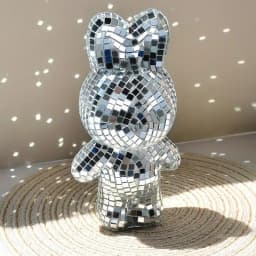 Rabbit Disco Ball Silver Bunny Shape Glass Figurines Funky Rabbit Statues Music Festival Decoration Creative Disco Balls