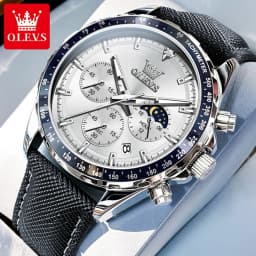 OLEVS 2945 Original Watch for Men Chronograph Waterproof Moon Phase Auto Date Male Hand Clock 2024 NEW Wristwatch Man