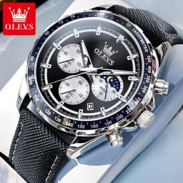 OLEVS 2945 Original Watch for Men Chronograph Waterproof Moon Phase Auto Date Male Hand Clock 2024 NEW Wristwatch Man