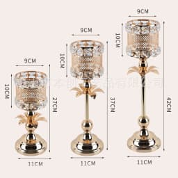 Luxury Classic Metal Candle Holders Vintage Golden Candlestick Home Decoration for Wedding Candelabra Crystal Candle Holder