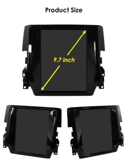 Hizpo 9.7" Car Stereo Radio for Honda Civic 2015 - 2020 Multimedia Player Navigation GPS 2 Din 4G Audio Tesla Style Carplay DSP