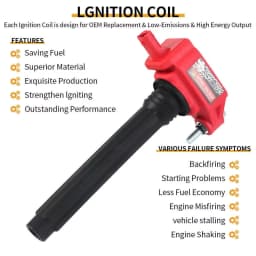 Carbole Heavy Duty Ignition Coil & Iridium Spark Plug for Dodge Grand Caravan 3.6L UF648