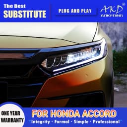 AKD Head Lamp for Honda Accord G10 LED Headlight 2018-2022 Headlights Accord DRL Turn Signal High Beam Angel Eye Projector Lens