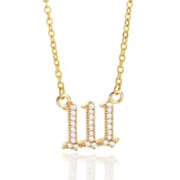 Angel Number Necklaces For Women Men 111 222 333 Stainless Steel Chain Zircon Pendant Necklaces Birthday Jewelry Gift