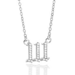 Angel Number Necklaces For Women Men 111 222 333 Stainless Steel Chain Zircon Pendant Necklaces Birthday Jewelry Gift