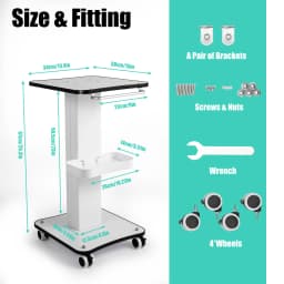 Beauty Salon Trolley Cart with 2 Locking Wheels Wood Metal Rolling Storage Organizer for Nail Technician Tools