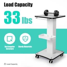 Beauty Salon Trolley Cart with 2 Locking Wheels Wood Metal Rolling Storage Organizer for Nail Technician Tools