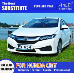 AKD Head Lamp for Honda City LED Headlight 2016-2018 Headlights City DRL Turn Signal High Beam Angel Eye Projector Lens