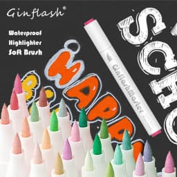 Ginflash Soft Brush Acrylic Markers Liner Multifunction Highlighter Waterproof Paint Marker Pen art set nail metallic glitter