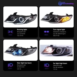AKD Head Lamp for Kia Forte LED Headlight 2009-2015 Headlights Kia Forte DRL Turn Signal High Beam Angel Eye Projector