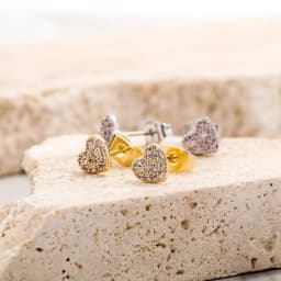 JINAO 2022 NEW Two Different Designs Of Heart Stud Earrings European and American Style Ice Cravejado Cubic Zircon for women