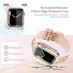 Case+silicone Leather Strap For Apple watch band 41mm 45mm 40mm 44mm 38mm 42mm 44 Bling bracelet iWatch serie 3 4 5 6 se 7 strap