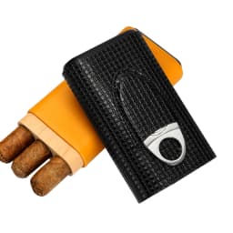 GALINER Luxury Cigar Box With Cutter Clipper Professional Portable Humidor Leather Tube Cigar Case Travel