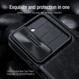 NILLKIN Qin Flip Leather Case for Samsung Galaxy Z Fold 5 with S-Pen Pocket Slide Camera Lens Cover Full Protection Phone Case