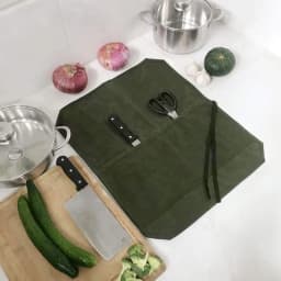 Roll Up Knives Bag Waxed Canvas Cutlery Knives Holders Protectors 7 Slots Durable Canvas Chef Knives Roll Bag Canvas Knifes