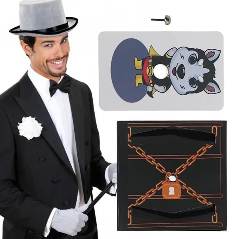 Magic Tricks Kit Ghost Escape Board Simple Magic Novelty Toys Wooden Creative Gift for Stage Magic Show Suitable for Beginners