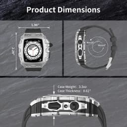 Luxury Modification Kit for Apple Watch Band 44mm 45mm Metal Zinc Alloy Case Cover Silicone Strap for IWatch Series 9 8 7 6 5 SE