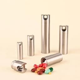 Portable Waterproof Metal Capsule Box Mini Medicine Holder Keychain Stainless Steel Pill Case Pendant Mini Travel Pill Box