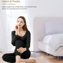 Winter Long Sleeve Bottoming Top Thermajane Long Johns Thermal Underwear for Women Soft Base Layer Pajama Set for Cold Weather