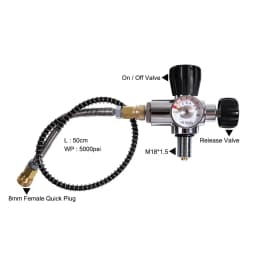 TUXING 4500psi 6.8L Carbon Fiber Cylinder with Fill Station Regulating Valve 300Bar High Pressure HPA Cylinder for Scuba Diving