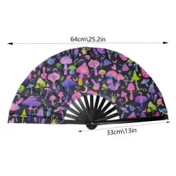 Portable Folding Fans Oxford Fabric Fluorescent Folding Fan Cute Collapsible Fans For Dances Stage Performances Colorful Folding