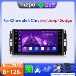 Hizpo 7" Android 13 for Jeep Cherokee Compass Commander Wrangler 300C Caliber Liberty Car Radio Stereo 4G+WIFI AI Voice GPS Navi