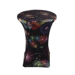 Round Digital Print Cocktail Stand Cover, Spandex Stretch Table Cloth for Wedding, Birthday Party, Event, Christmas, 2Pcs, 80cm