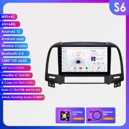 Hizpo Car Radio For Hyundai Santa Fe 2007 2006-2012 Multimedia Navigation 2 Din Android 2din Autoradio CarPlay Stereo Head Unit
